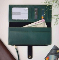 Ladies 2 Fold Button Wallet - Black