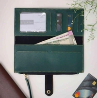 Ladies 2 Fold Button Wallet - Green