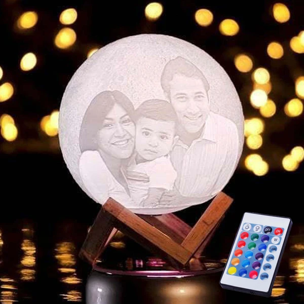 Moon Lamp - Round 10 Cms - Rotating 16 Colors