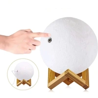 Moon Lamp - Round 12 Cms - Rotating with RGB Light