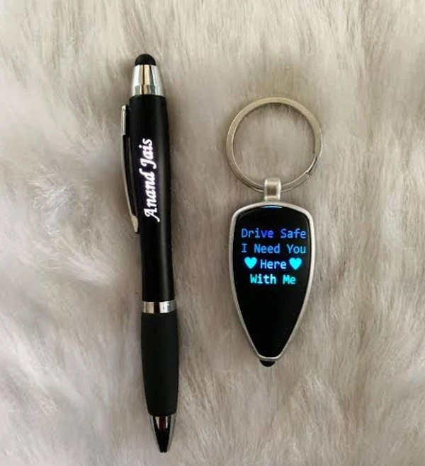 LED Polymer Pen & Keychain Combo