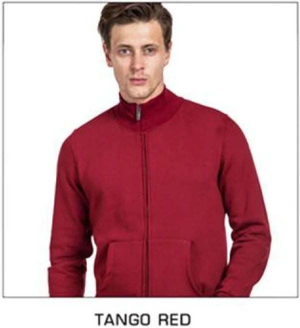 Hi-Neck Zipper Hoodie - Maroon - L