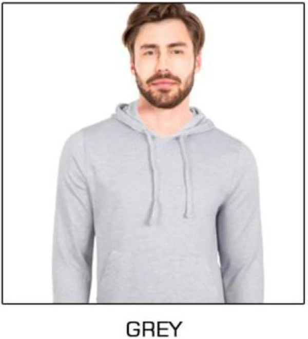 Poly-Cotton Hoodie With Cap & Without Zip - Grey - L