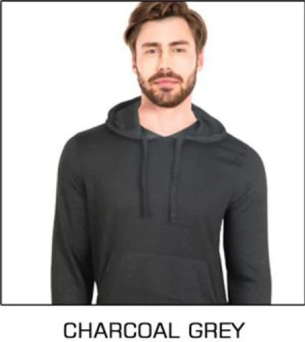 Poly-Cotton Hoodie With Cap & Without Zip - Dark Grey - XL