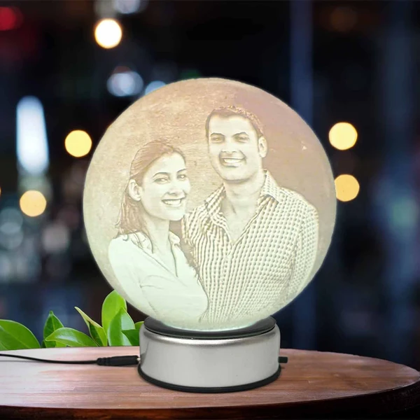 Moon Lamp - Round 20 Cms - Touch Sensor 3 Colors