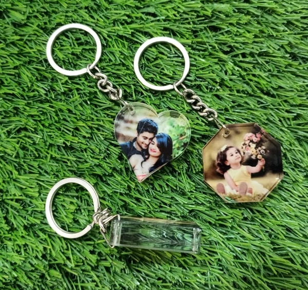 Acrylic 10mm Printed Keychain - Square Shape - 