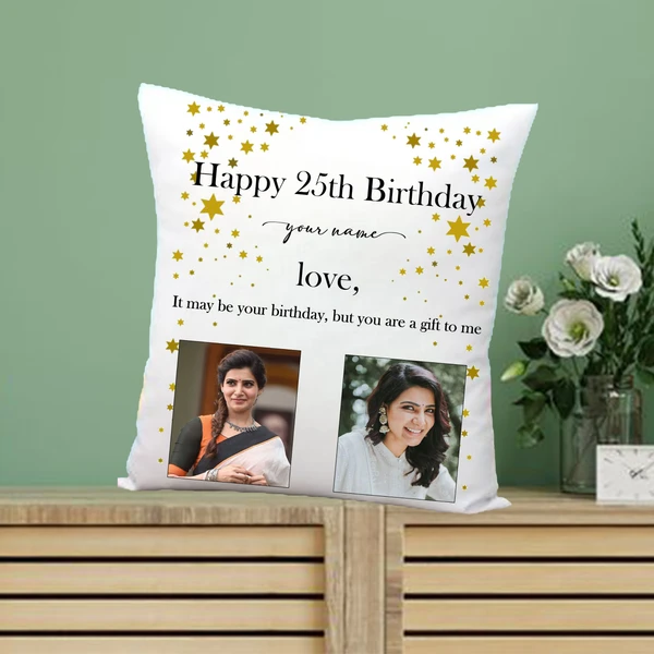 White Satin - Birthday Pillow BP02 - 16x16 Inch