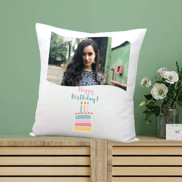 White Satin - Birthday Pillow BP04 - 12x12 Inch