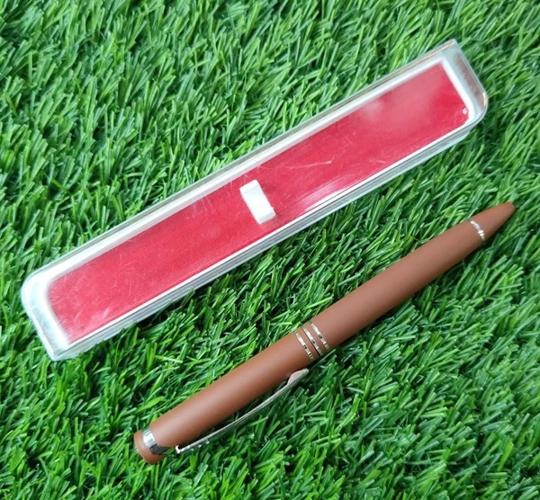 Brick Red & Silver Pen