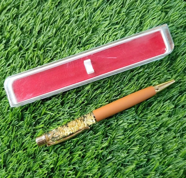 Golden Zari Pen - Orange