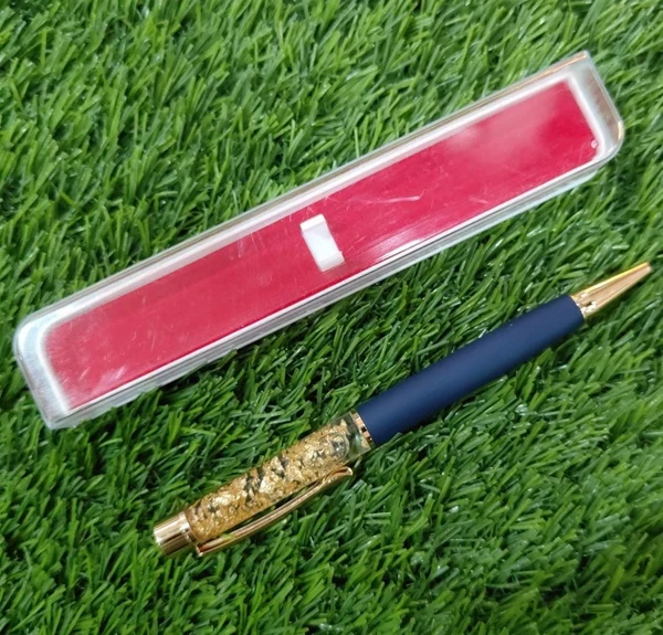 Golden Zari Pen - Blue