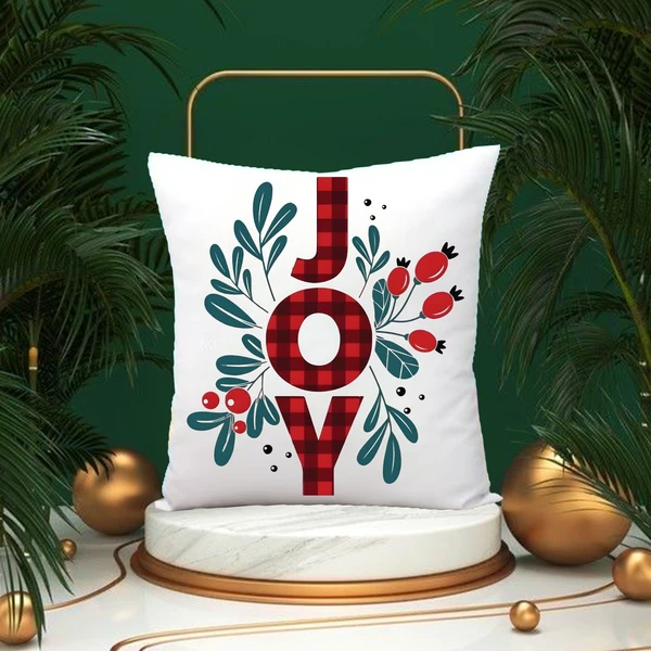 White Satin Pillow -Xmas 04 - 16x16 Inch