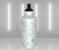 Doodle Theme With Name - Personalized Sipper Water Bottle - 