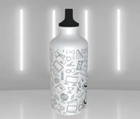 Doodle Theme With Name - Personalized Sipper Water Bottle - 
