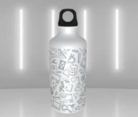 Doodle Theme With Name - Personalized Sipper Water Bottle - 