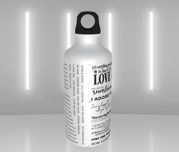 Love Theme with Name - Personalized Sipper Water Bottle - Regular Price