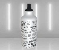 Love Theme with Name - Personalized Sipper Water Bottle - 