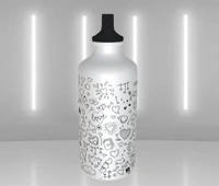 Love Doodle with Name - Personalized Sipper Water Bottle - 