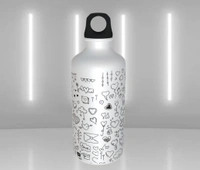 Love Doodle with Name - Personalized Sipper Water Bottle - 