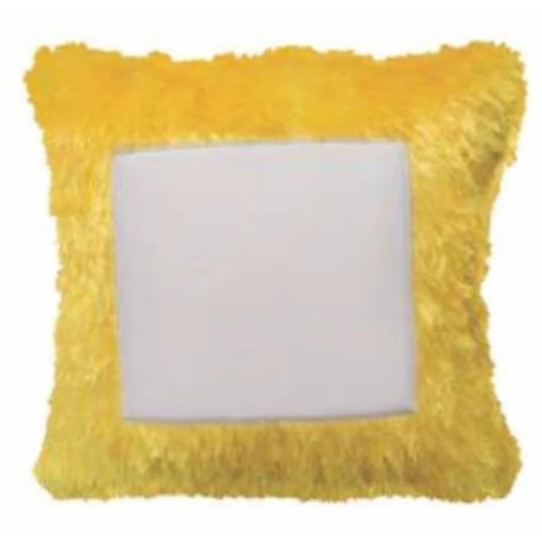 Fur Pillow - Square Shape - Yellow - Regular Price