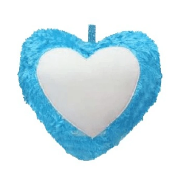 Fur Pillows - Heart Shape - Blue