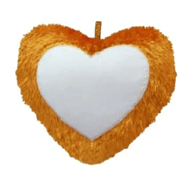 Fur Pillows - Heart Shape - Orange