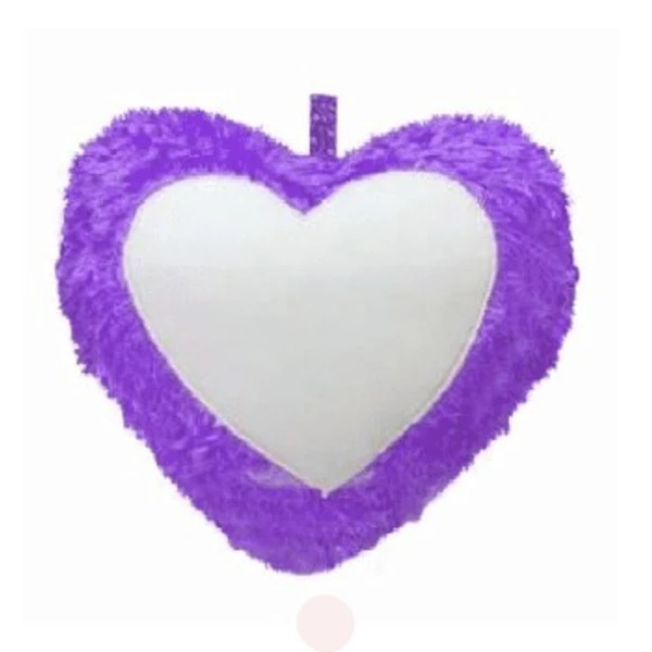 Fur Pillows - Heart Shape - Purple