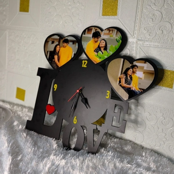 My Album Zone MDF Wall Collage Frame - Love with Clock - SKU501
