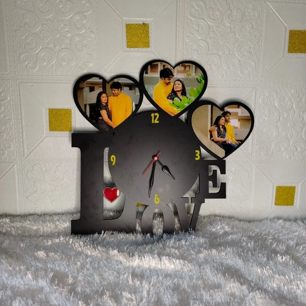My Album Zone MDF Wall Collage Frame - Love with Clock - SKU501