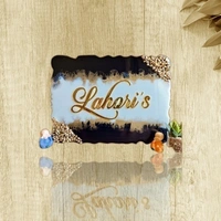 My Album Zone Resin Frames - 9*12inch - Name Plate With Black and white base with stones