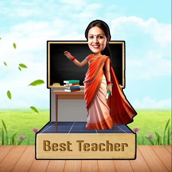 ACC39 - LadyTeacher- Caricature Cartoon Cutout Frame