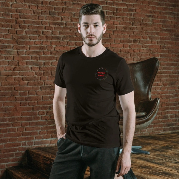 Black Color T-shirt - Polyester - Half Sleeves - Must Label - Small