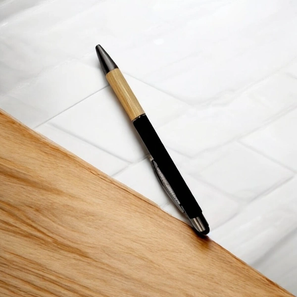 Black Bamboo Pen with Stylus