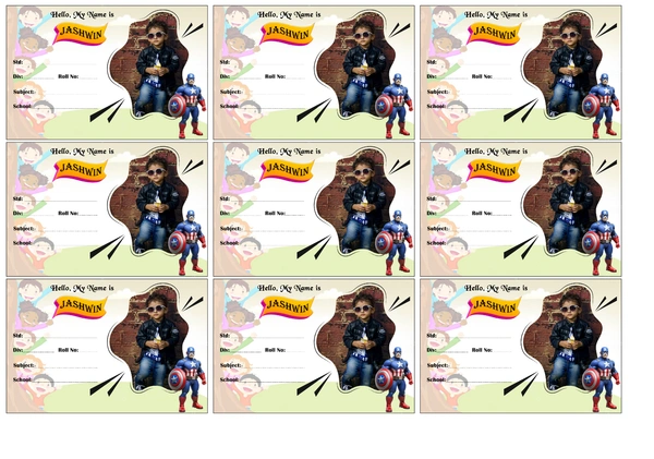 Customized School Book Stickers - MAZ01