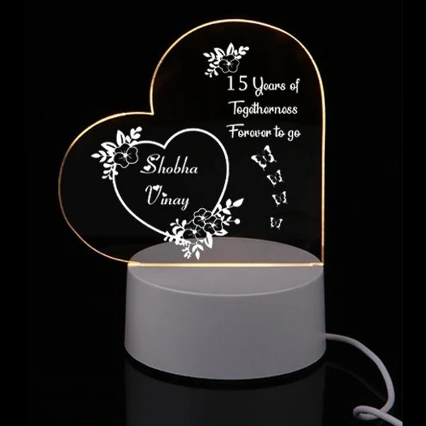 15 Years of Togetherness Forever to Go - Couple - Single LED