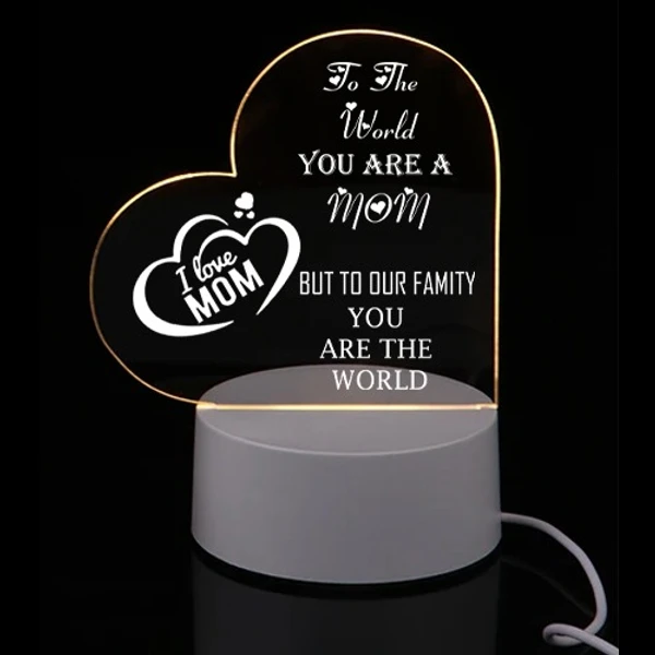 I Love Mom - 3d Acrylic - RGB LED