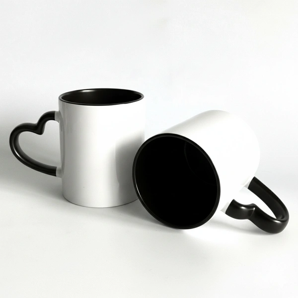 3 Tone - Black - Inner & Heart Handle Color Mugs - Regular Price