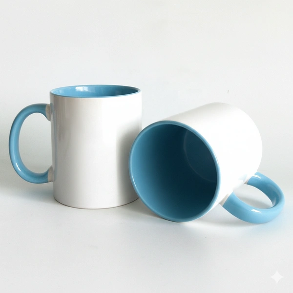 3 Tone - Sky Blue - Inner & Handle Color Mugs - Regular Price
