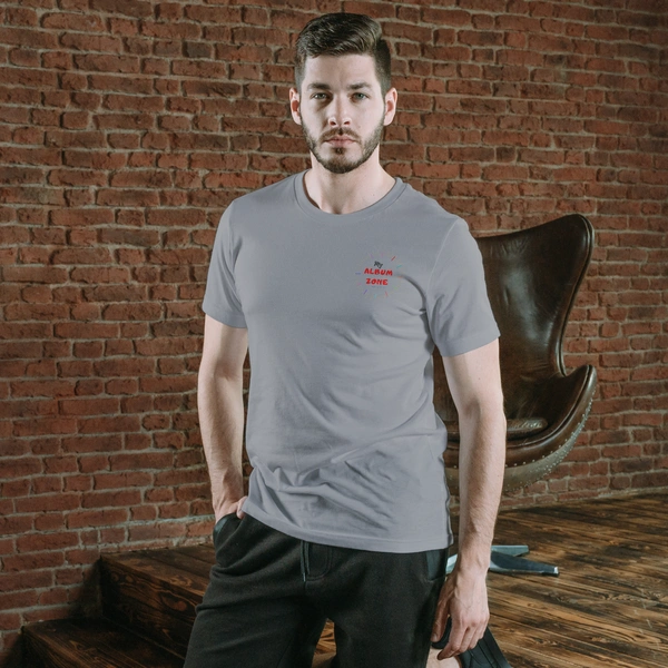 Gray Color T-shirt - Polyester - Half Sleeves - Sportz Daily Label - Small
