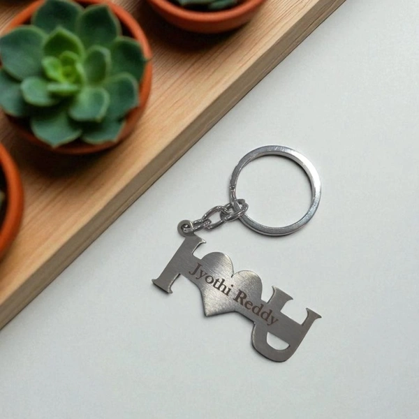 I Love You - Steel Keychain with Name Engraving - Member Price