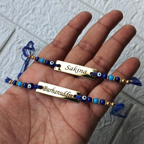 Evil Eye Name Engraved Rakhi