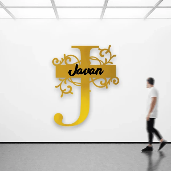 J - Alphabet Monochrome Acrylic Letter - 15x15" Inch