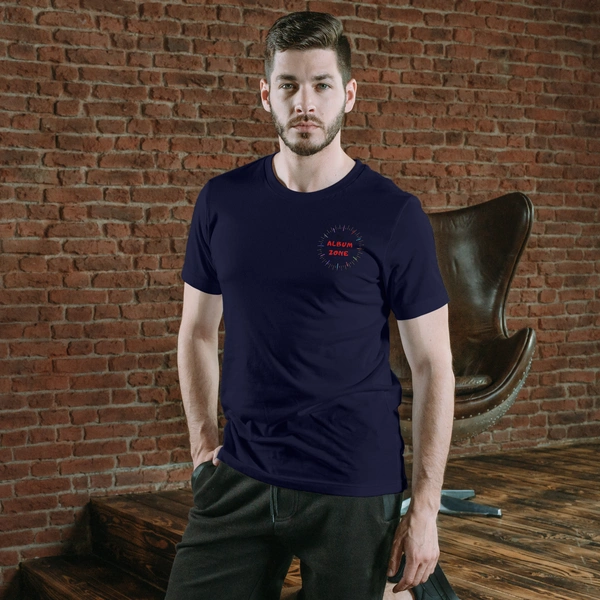 Navy Blue Color T-shirt - Polyester - Half Sleeves - Must Label - Small