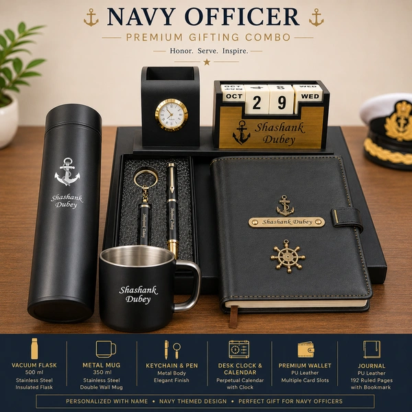 Navy Officer Premium Gifting Combo – Personalized Executive Gift Set
