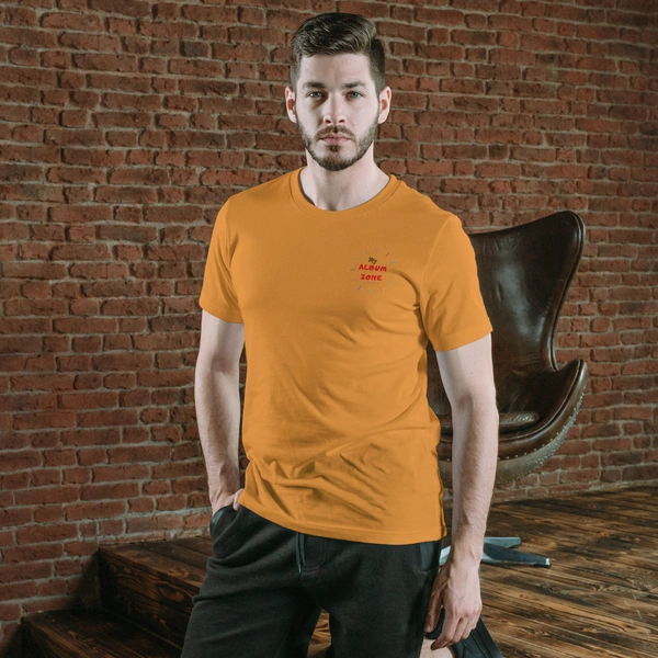 Orange Color T-shirt - Polyester - Half Sleeves - Must Label - Small