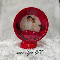 Premium LED Frame with Flowers - Round Red