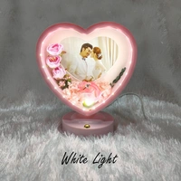 Premium LED Frame with Flowers - Heart Pink
