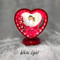 Premium LED Frame with Flowers - Heart Red