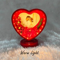 Premium LED Frame with Flowers - Heart Red