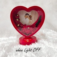 Premium LED Frame with Flowers - Heart Red